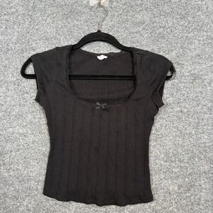 Garage Shirt Womens Small Black‎ Baby Tee Whimsy Fairy Goth Short Sleeve Tshirt